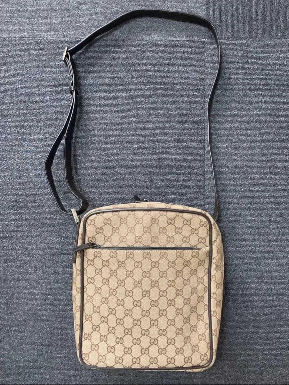 Gucci Beige GG Canvas Crossbody Bag